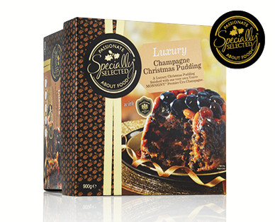 SPECIALLY SELECTED LUXURY CHAMPAGNE CHRISTMAS PUDDING 900G