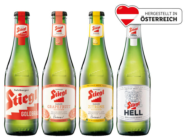 Stiegl Radler Zitrone, Radler Grapefruit, Hell oder Goldbräu