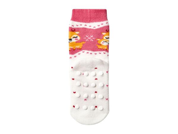 Younger Kids' Cream & White Christmas Thermal Socks - 2 Pairs