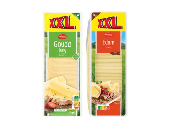 Gouda oder Edamer in Scheiben