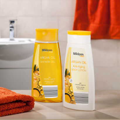 Argan olie showergel eller bodylotion