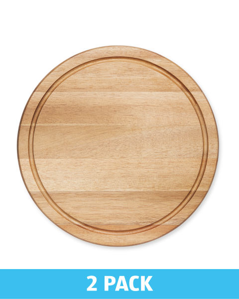 2 Pack Round Acacia Wood Board