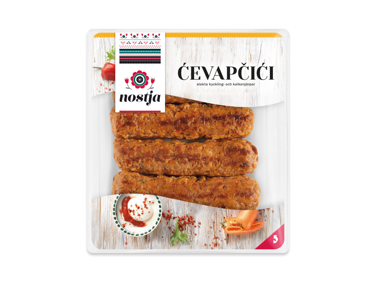 ĆEVAPČIĆI MED KYCKLING OCH KALKON