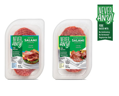 NEVER ANY! Genoa or Sopressata Salami