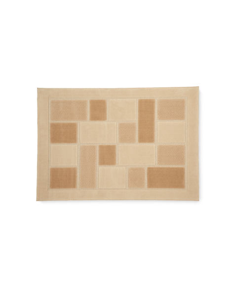 Contemporary Square Print Cream Rug