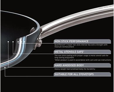 Hard Anodised Frypan 24cm