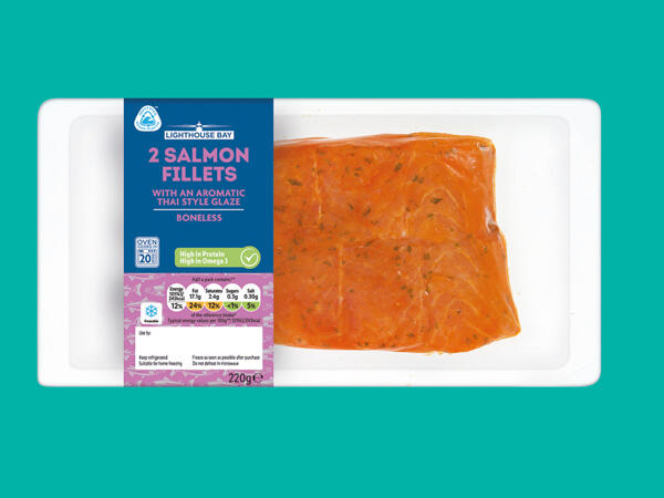 Lighthouse Bay 2 Salmon Fillets with an Aromatic Thai-Style Glaze