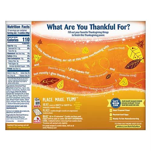 Turkey Shape Sugar Cookie Dough, 20 count