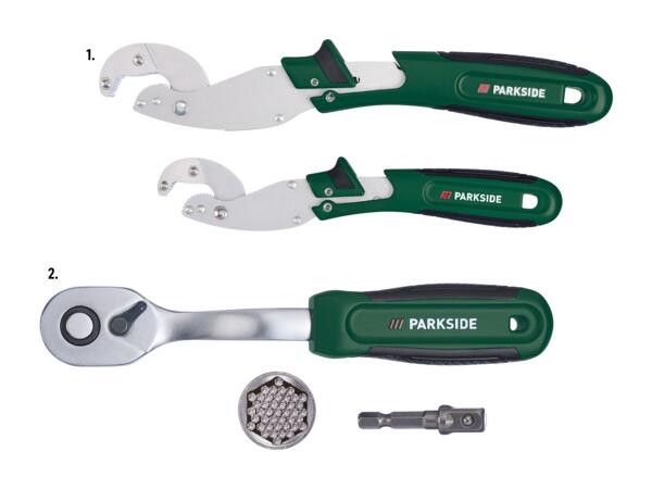 Ratschen-Set mit Universal Steckschlüssel/​Universal-Spannschlüssel-Set