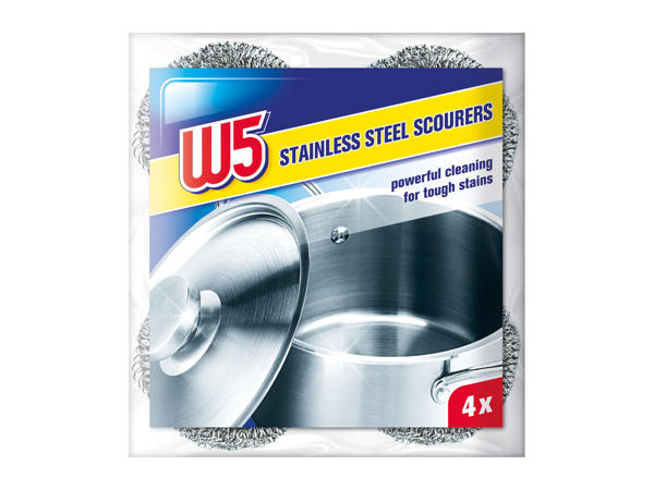 W5 4 Stainless Steel Scourers