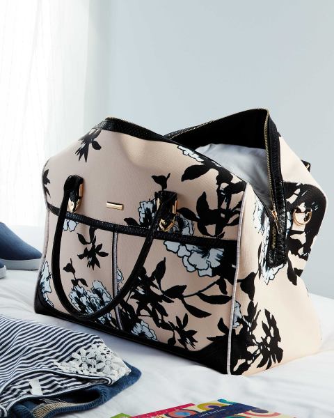 Avenue Beige Floral Travel Holdall