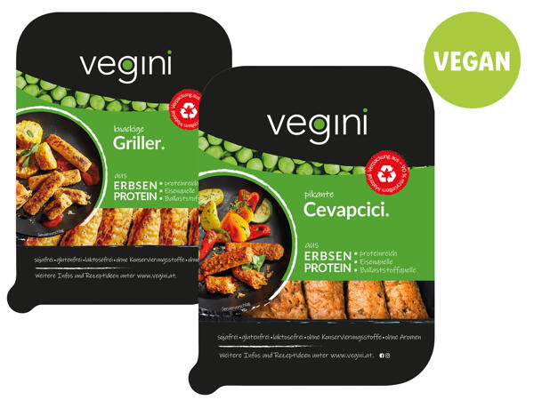 Vegini Griller/Cevapcici/ Schnitzerl/Filet/Chunks/Nuggets