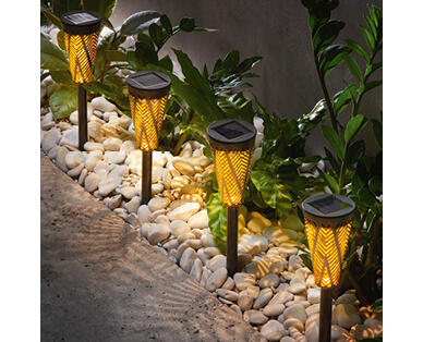 Solar Metal Path Lights 4pk