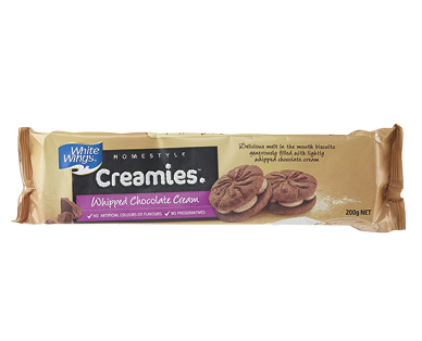 WHITE WINGS HOMESTYLE CHOCOLATE CREAMIES 200G