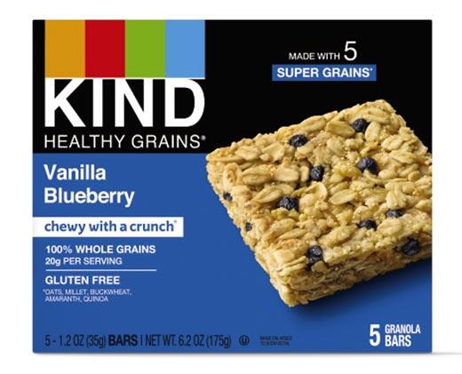 KIND 
 Healthy Grains Bars Oats & Honey or Vanilla Blueberry