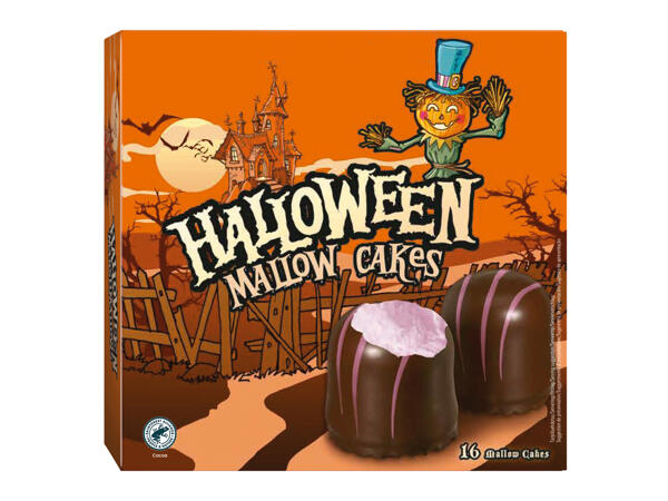 Marshmallows covered with cocoa icing
