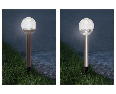Gardenline Stainless Steel Crackle Solar Lights