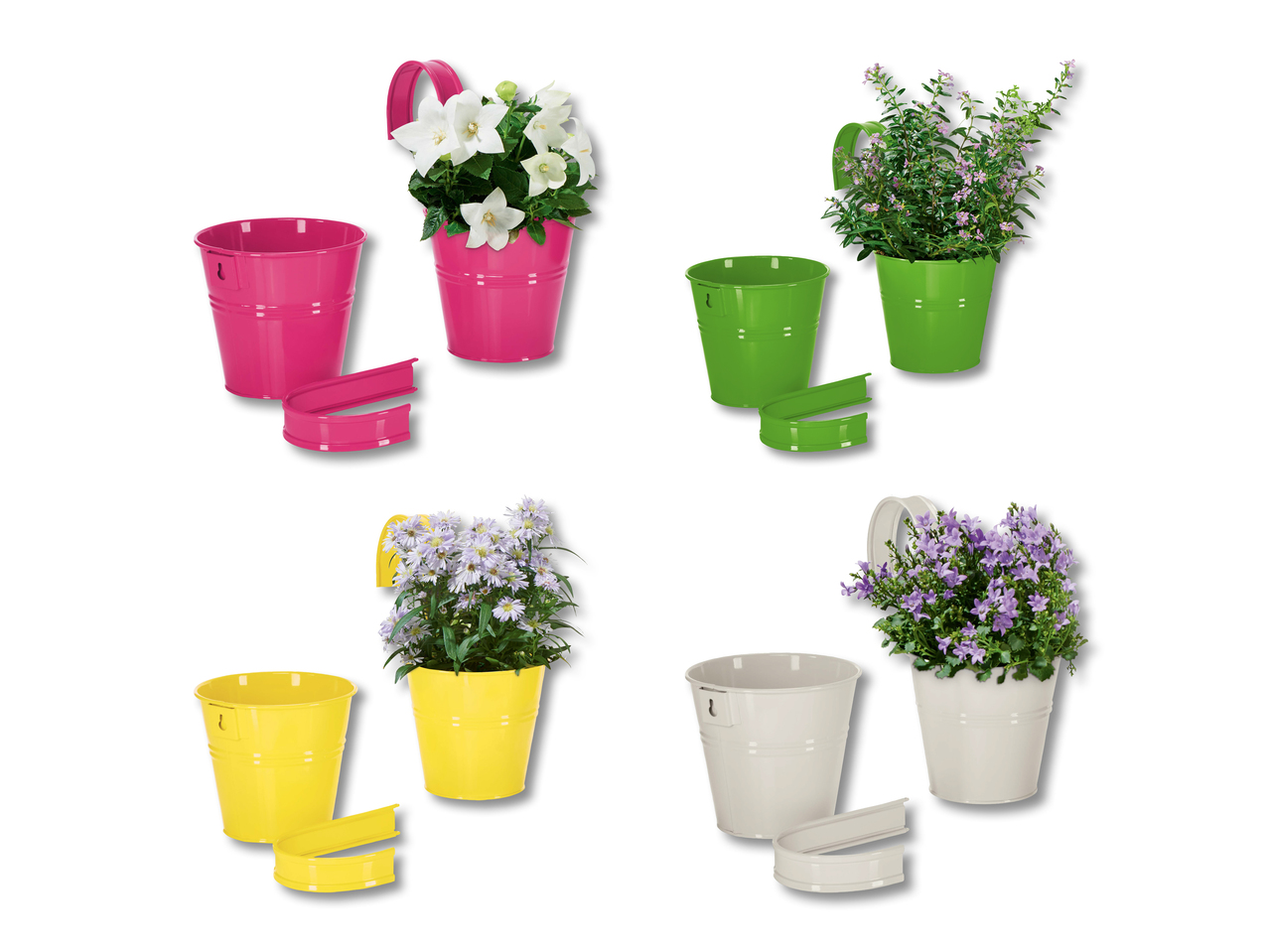 Pots de fleurs avec crochet, lot de 2