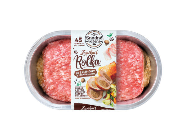 ROLKA SE ŽAMPIONY A UZENÝM MASEM