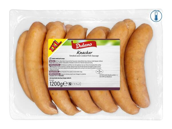 Dulano XXL Knackwurst Smoked & Cooked Pork Sausage