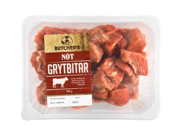 Färska nötgrytbitar