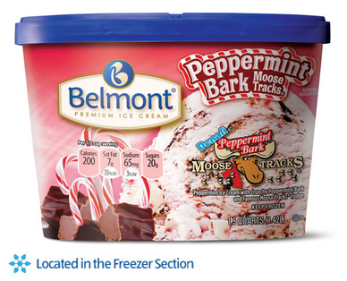 Belmont Peppermint Bark Moose Tracks or Egg Nog Ice Cream