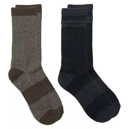 2 Pack Ladies Thermal Socks - Grey & Tan, 4-10
