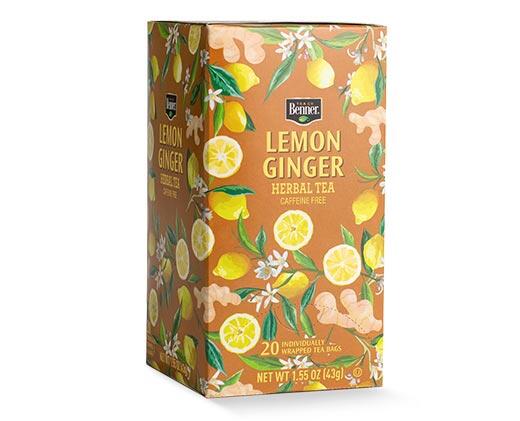 Benner
Tropical Green, Peach Rooibos or Lemon Ginger Tea