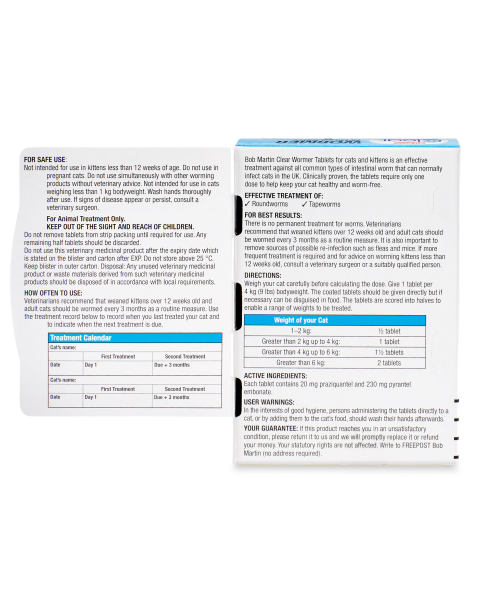 Bob Martin Cat Dewormer Tablets
