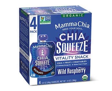 Mamma Chia 
 Blackberry Bliss or Wild Raspberry Chia Squeeze