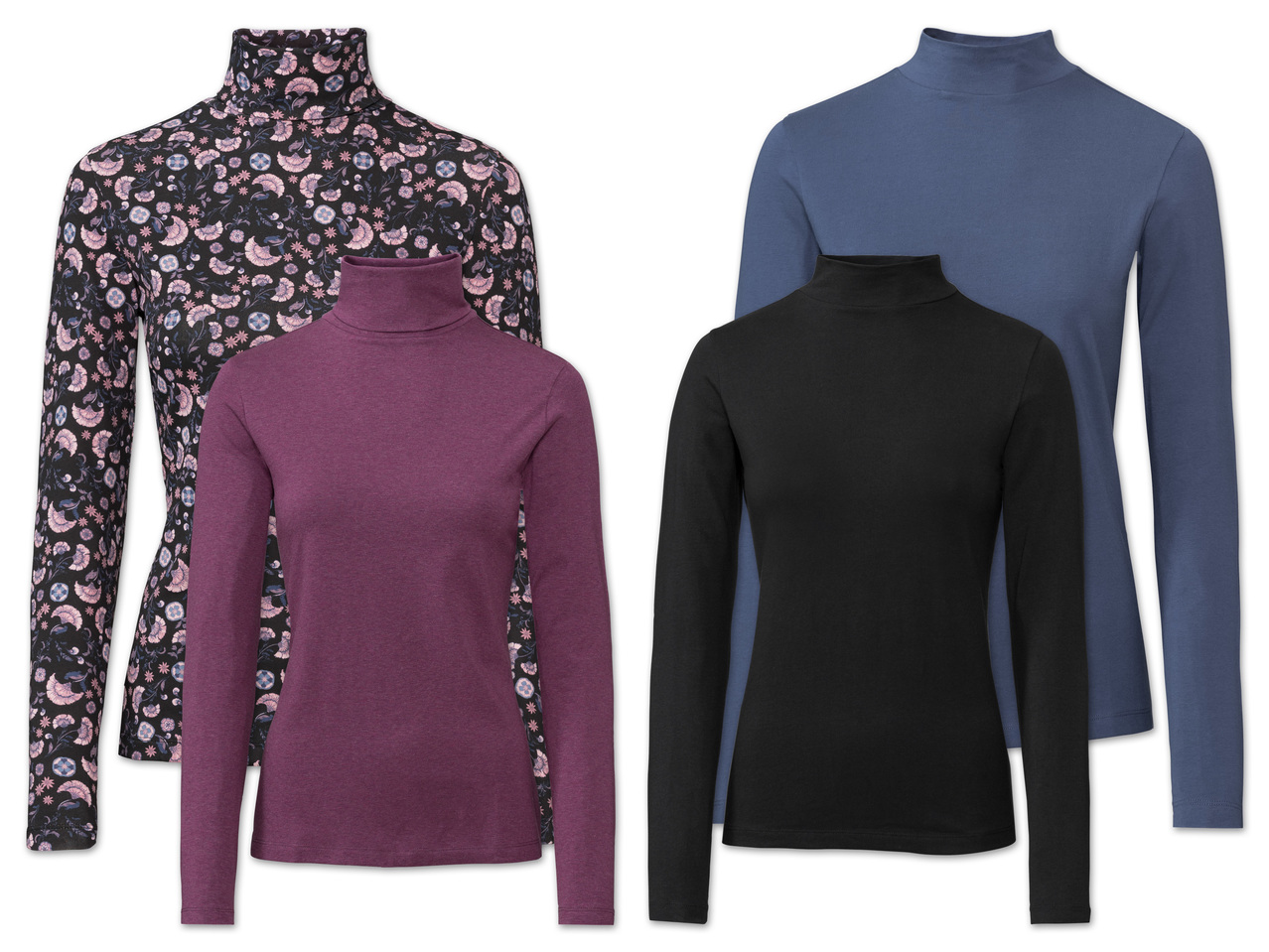 ESMARA(R) Damen Roll-/Stehkragenshirt, 2 Stück1
