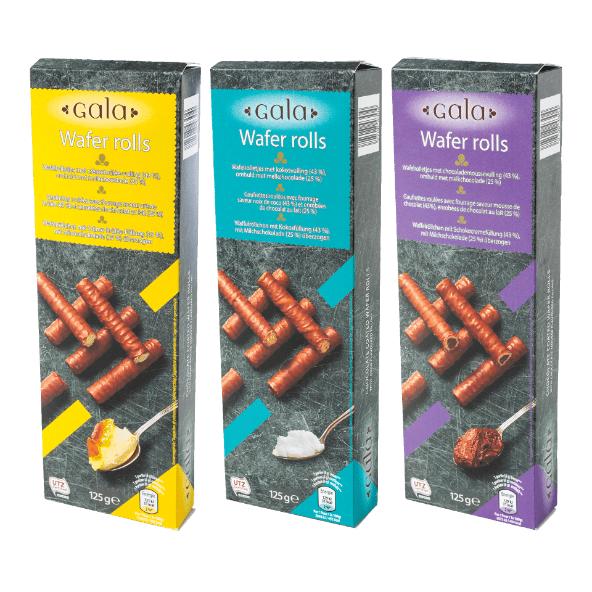 Waferrolls met chocolade