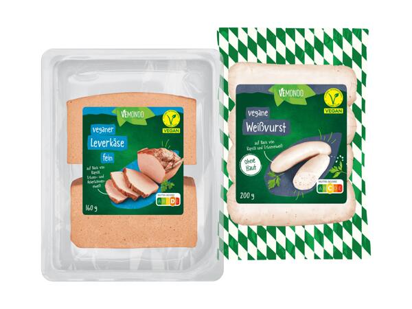 Pflanzlicher Leverkäse oder Weißvurst
