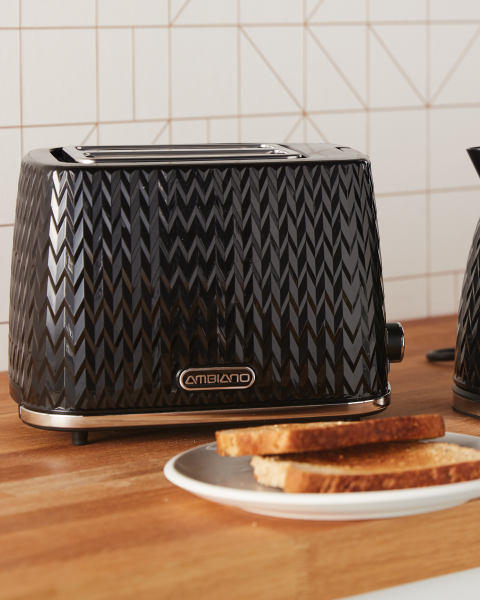 Black Textured 2 Slice Toaster