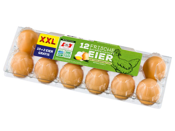 12 österreichische Eier aus Freilandhaltung