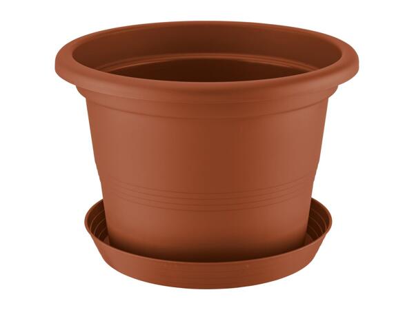 Parkside 40cm Planter and Saucer Set - Brown