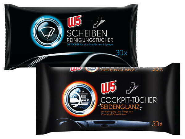 W5 Cockpit- oder Scheiben-Reinigungs-Tücher