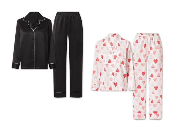 Damen Satin-Pyjama