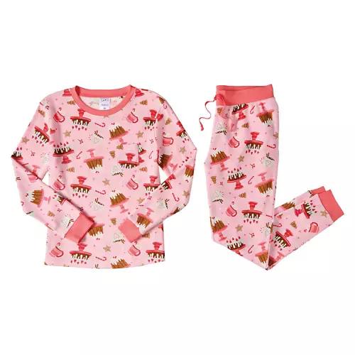 2 Piece Ladies Thermal Pajama Set - Pink, XL