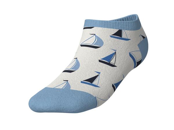 LUPILU Kids' Blue/Grey/Striped Trainer Socks - 7 Pack