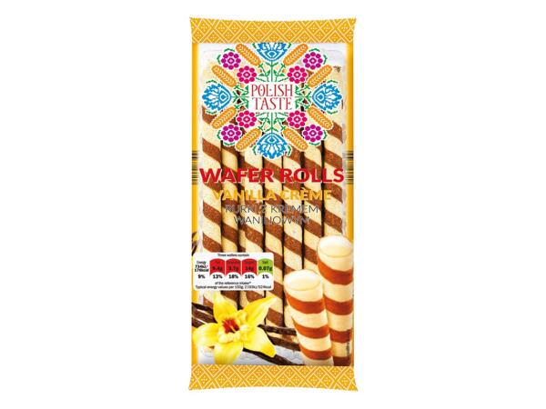 Wafer Rolls with Vanilla Cream