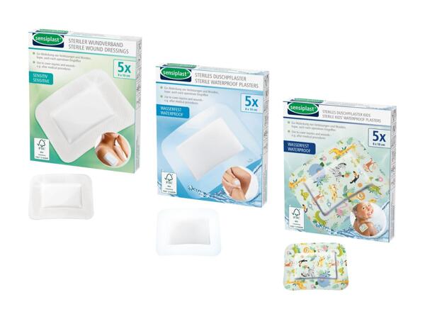 Pansements stériles/​sparadrap pour la douche, set de 5