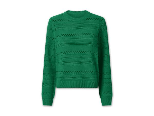 Damen Lochstrickpullover