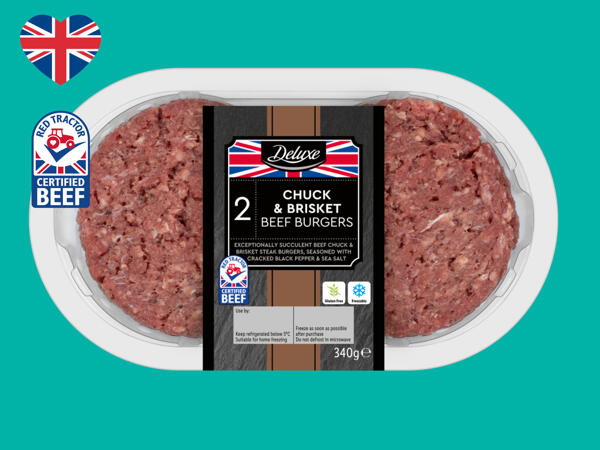 Deluxe 2 Chuck & Brisket British Beef Burgers