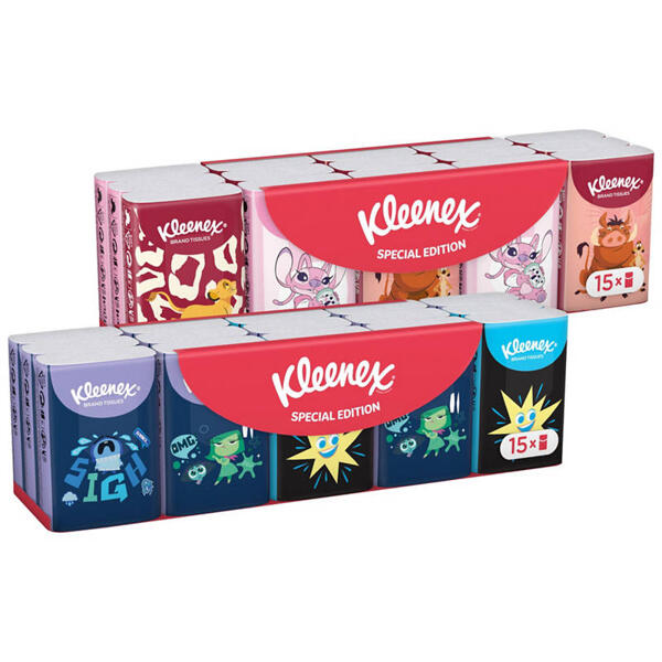 KLEENEX Mini Mouchoirs Disney, 15 x 7 pièces