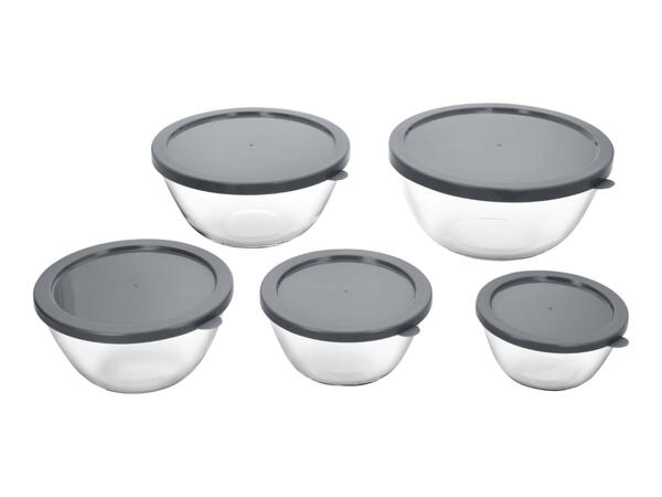 Silvercrest Grey Glass Bowl Set - 5 Pieces