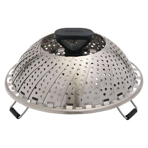Collapsible Stainless Steel Steamer, Black