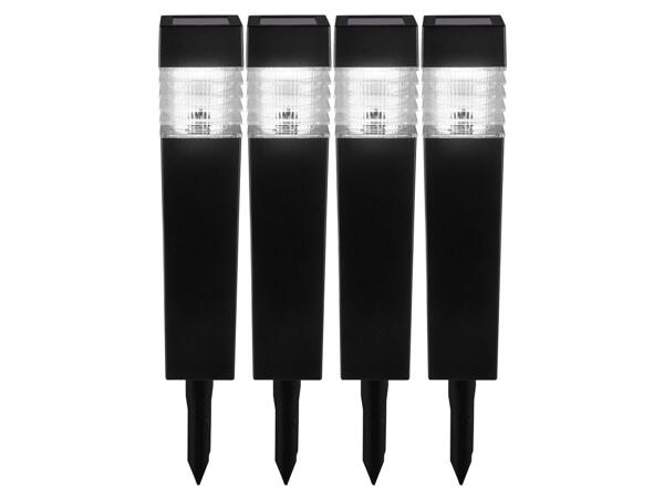 LED solar lights with ground spike, 4 pieces