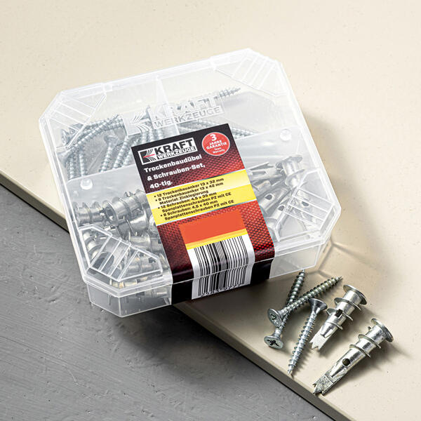 Trockenbaudübel und Schrauben-Set 40tlg.