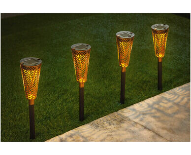 Solar Metal Path Lights 4pk